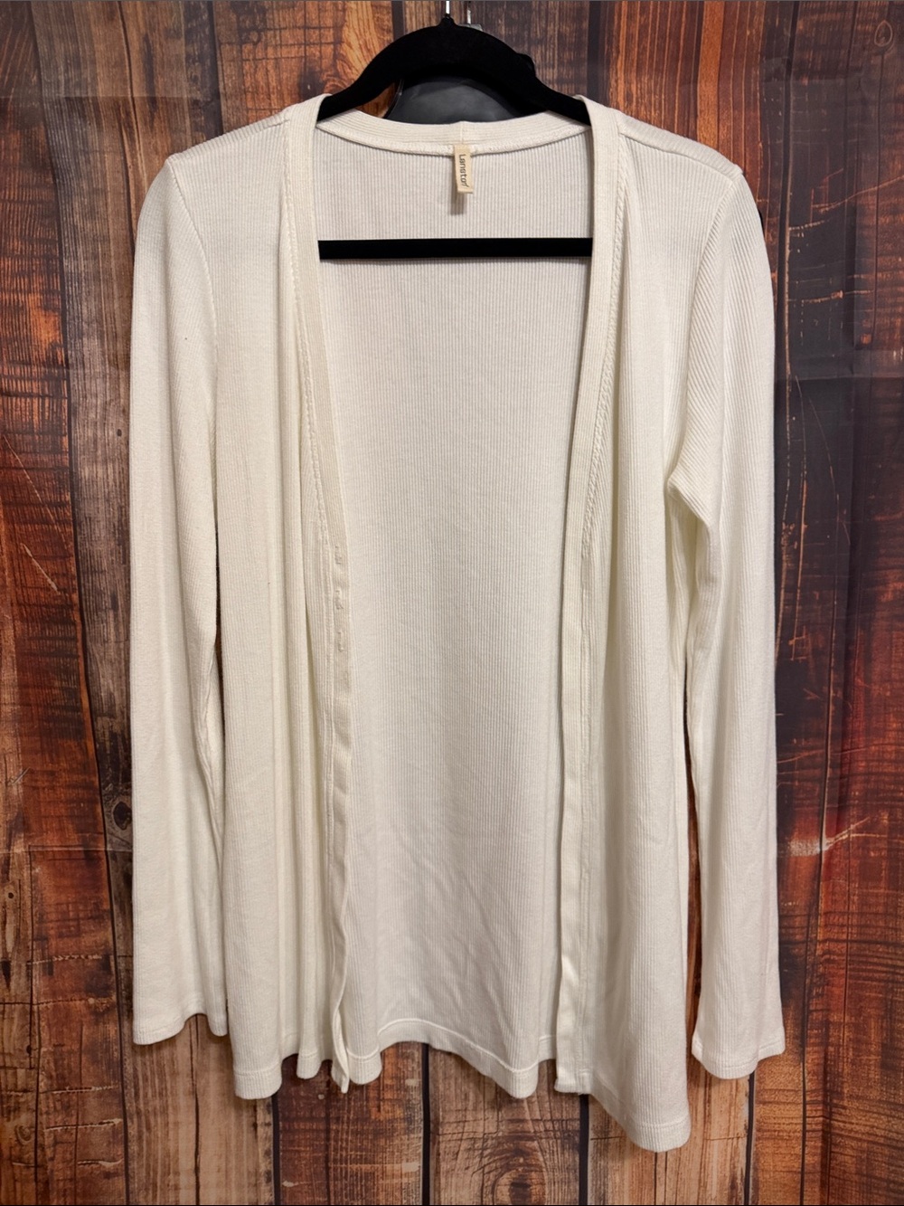Cream Open-Front Lightweight Cardigan